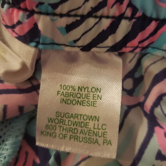 Lilly Pulitzer Run Around Short Bright Navy Neptune's Net Sz L - Picture 11 of 12